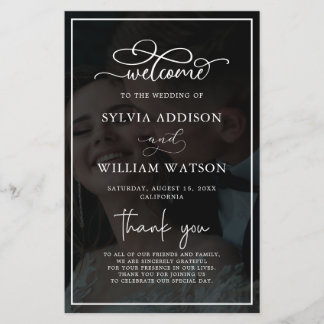Whimsical Calligraphy Photo Wedding Ceremony