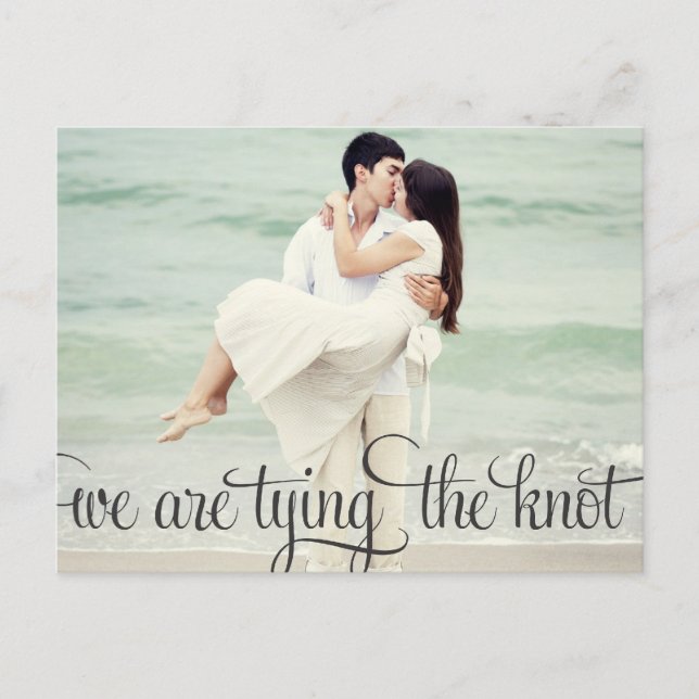 Whimsical Calligraphy Save the Date Postcard (Front)