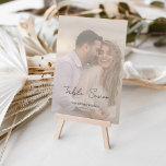 Whimsical Calligraphy Script Faded Photo Wedding Table Number<br><div class="desc">Modern and elegant design printed Whimsical Script Modern Faded Photo Wedding Table Number that can be customised with your text and add each table number card to your cart, one by one. Please click the "Customise it" button and use our design tool to modify this template. Check out the Graphic...</div>