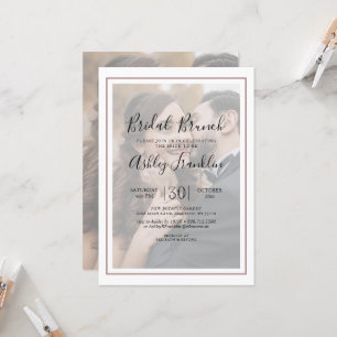 Whimsical Calligraphy Vellum Photo Bridal Shower Invitation