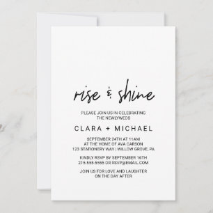 Whimsical Calligraphy Wedding Brunch Invitation