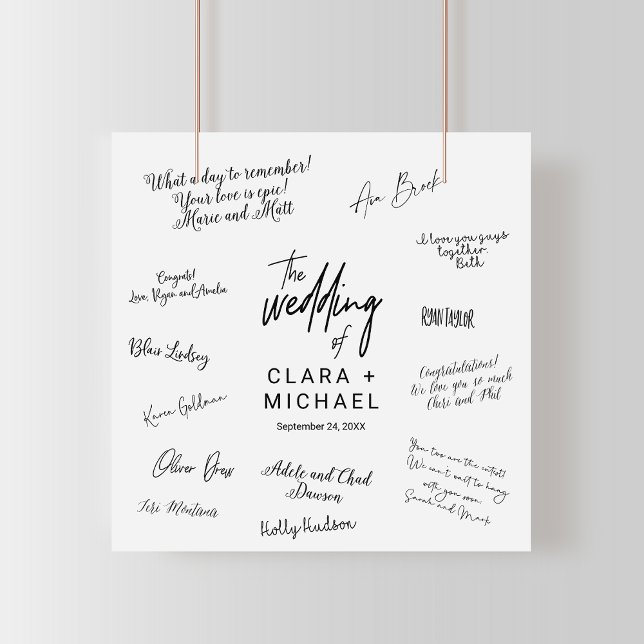 Whimsical Calligraphy Wedding Guest Signing Poster (Creator Uploaded)