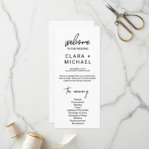 Whimsical Calligraphy Wedding Programme