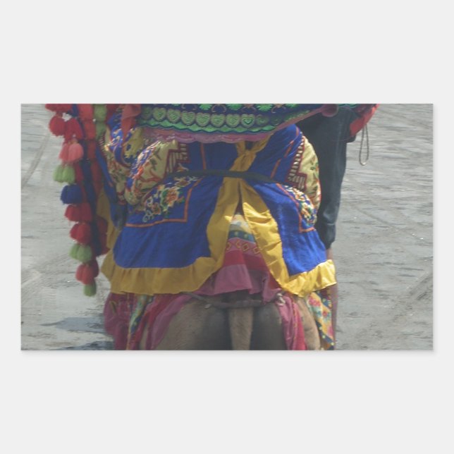 Whimsical Camel Art Print/Graphic Rectangular Sticker (Front)