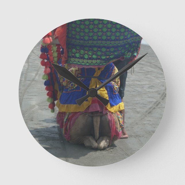 Whimsical Camel Art Print/Graphic Round Clock (Front)