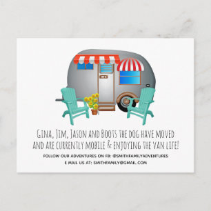 Whimsical Camper Moving Announcement Postcard