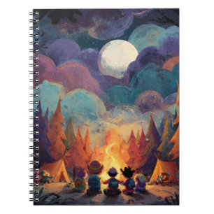 Whimsical Campfire Full Moon Notebook