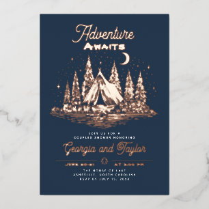 Whimsical Camping Couples Shower Adventure Awaits