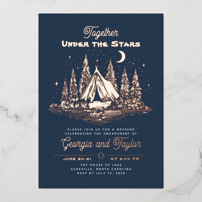 Whimsical Camping Under the Stars Engagement Party (Front)