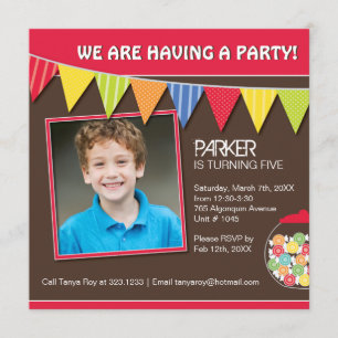 Whimsical Candy Birthday Party Invitation