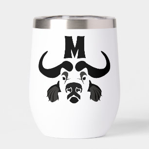 Whimsical Cape Buffalo, in Black Ink