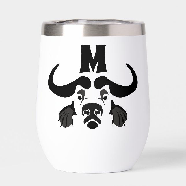 Whimsical Cape Buffalo, in Black Ink (Back)