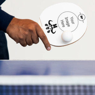Whimsical Cape Buffalo, in Black Ink Ping Pong Paddle