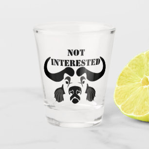 Whimsical Cape Buffalo, in Black Ink Shot Glass