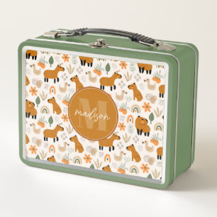 Whimsical Capybara Metal Lunchbox