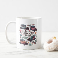 Whimsical Car & Cosmic Mug with Stars