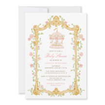Whimsical Carousel Baby Shower Invitation