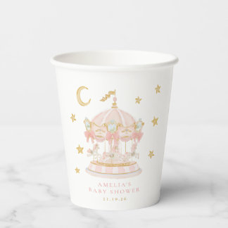 Whimsical Carousel Baby Shower Paper Cup
