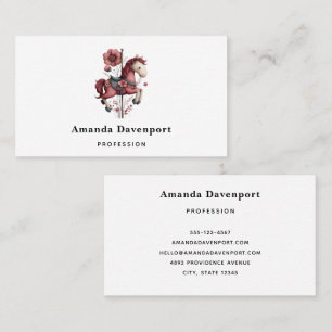 Whimsical Carousel Horse Image Business Card
