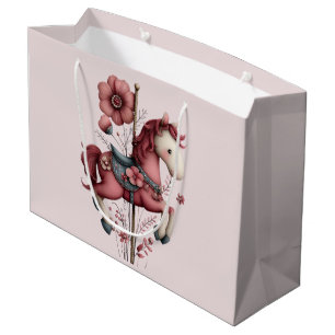 Whimsical Carousel Horse Image Large Gift Bag