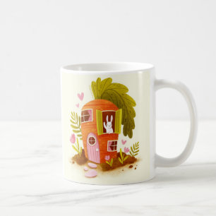 Whimsical Carrot Bunny House Mug Cute Farm Animals