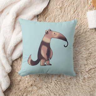 Whimsical Cartoon Anteater Art Cushion
