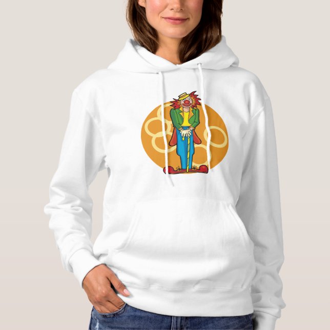 Whimsical Cartoon Clown with Bright Colours Hoodie (Front)