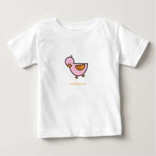 Whimsical Cartoon Cute Sweet Pink Girl Duckling Baby T-Shirt