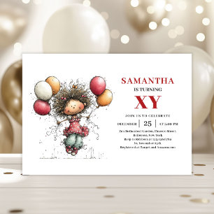 Whimsical Cartoon Fun Girl Birthday invitation