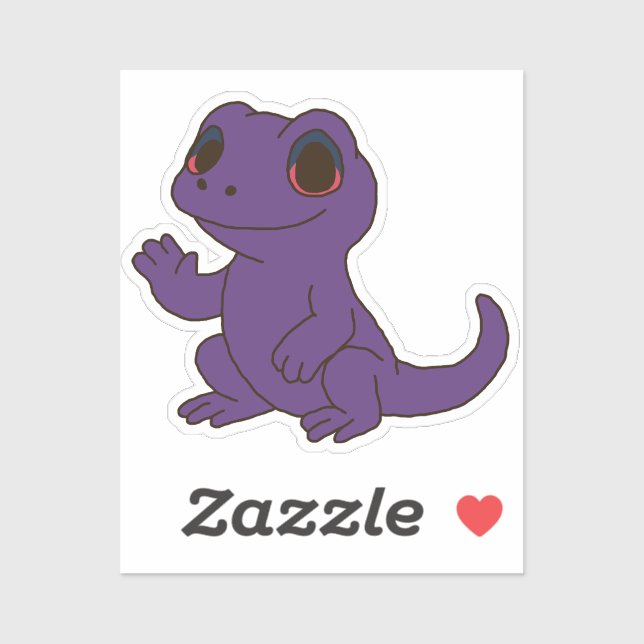Whimsical Cartoon Gecko Decal (Sheet)