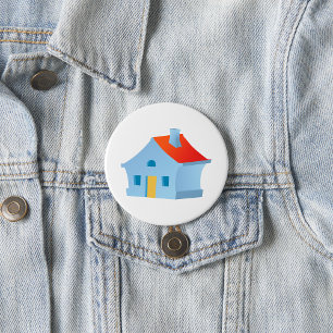 Whimsical Cartoon House Colourful Playful Home 7.5 Cm Round Badge