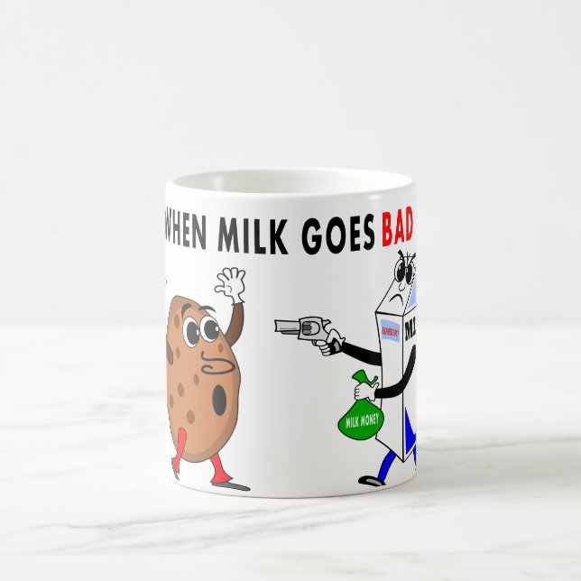 whimsical cartoon milk and cookie mug (Center)
