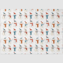 Whimsical cartoon snowmen