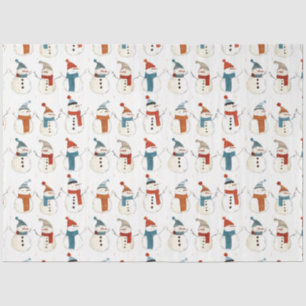 Whimsical cartoon snowmen tissue paper