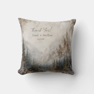Whimsical Castle Forest Wedding Sticker Cushion