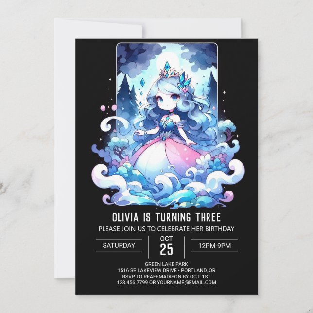 Whimsical Castle Princess Birthday Invitation (Front)