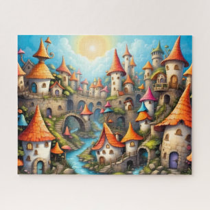 Whimsical Castle Village with Bridges Jigsaw Puzzle