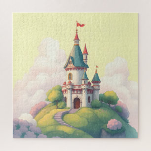 Whimsical castle with green garden jigsaw puzzle