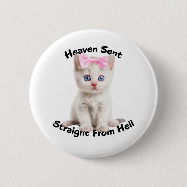 Whimsical Cat 6 Cm Round Badge (Front)