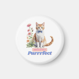 Whimsical Cat “Absolutely Purrrfect” Magnet