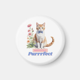 Whimsical Cat “Absolutely Purrrfect” Magnet