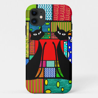 Whimsical Cat Art Gifts iPhone 11 Case