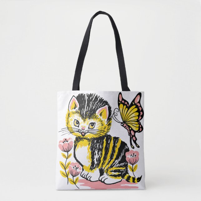 Whimsical Cat Art Tote – Stylish and Functional  Bag (Front)