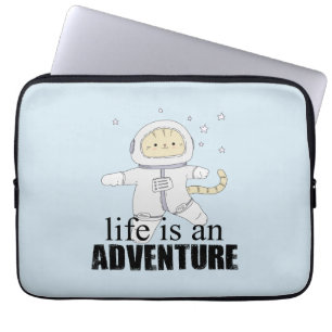 Whimsical Cat Astronaut Life Adventure Laptop Sleeve