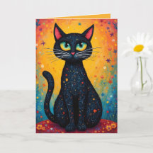 Whimsical Cat Blank DIY Text