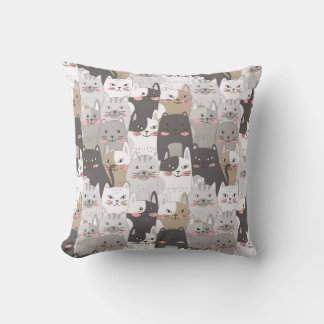 Whimsical Cat Crowd Cushion