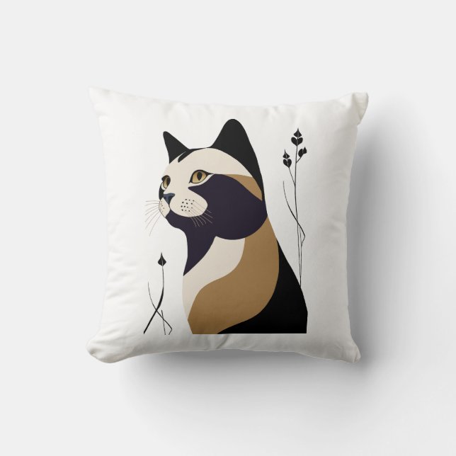 Whimsical Cat Cushion (Front)