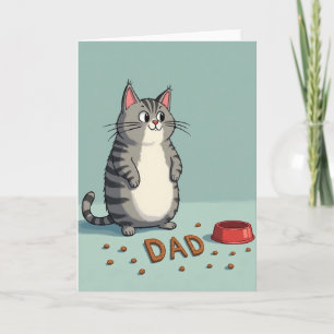 Whimsical Cat Dad Treat Card