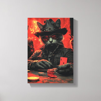 Whimsical Cat Gambler - Playful Feline Artwork Canvas Print