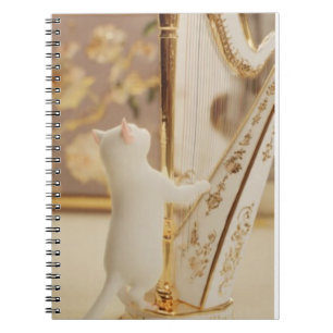 Whimsical Cat Harpist – Notebook